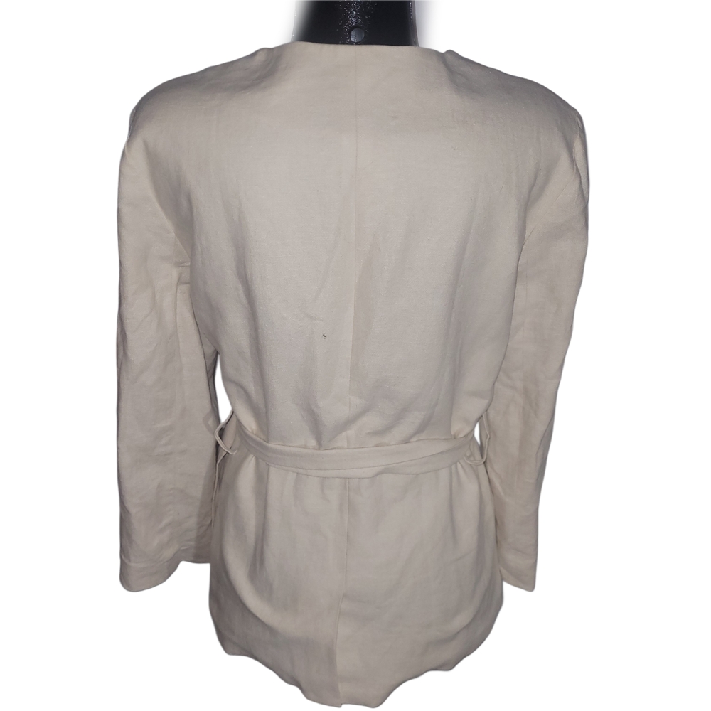 Ivory Linen Tie-Waist Jacket - Picture 5 of 6